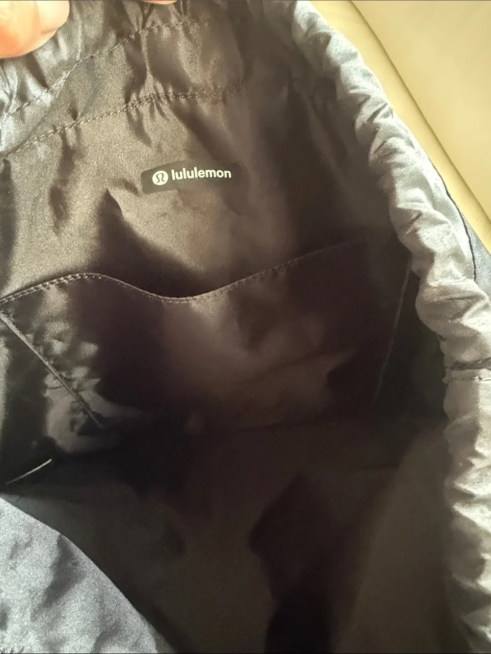 lululemon athletica Black Drawstring Tote with Interior Pocket